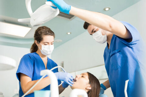 women going through dental surgery