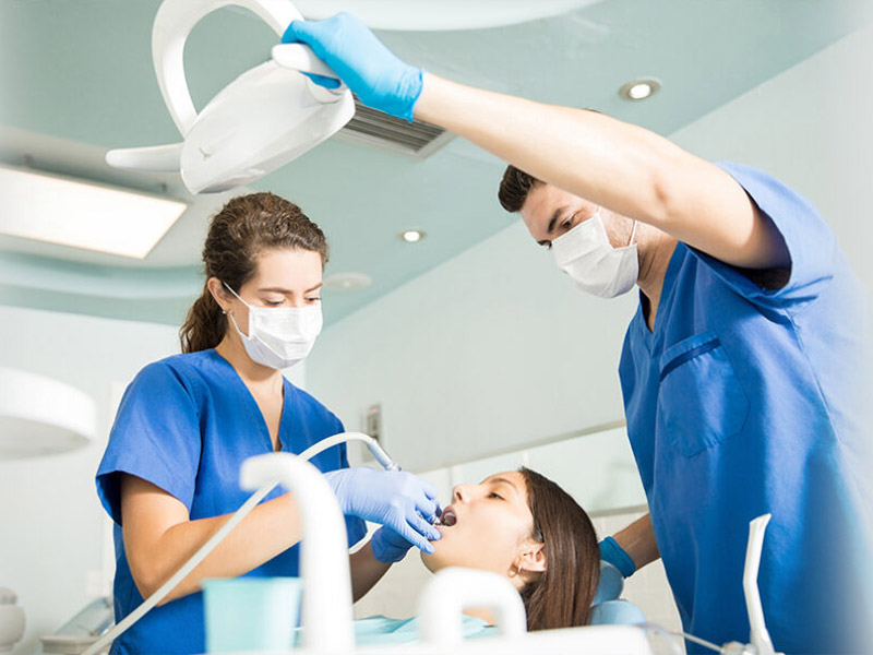 women going through dental surgery