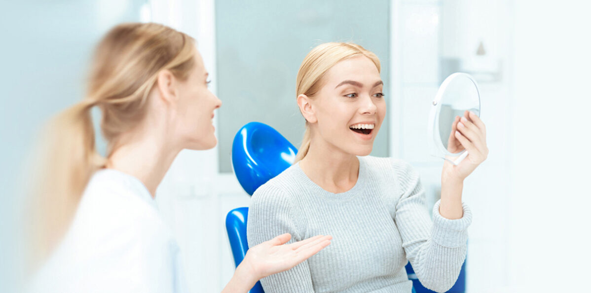 Women looking into the mirror